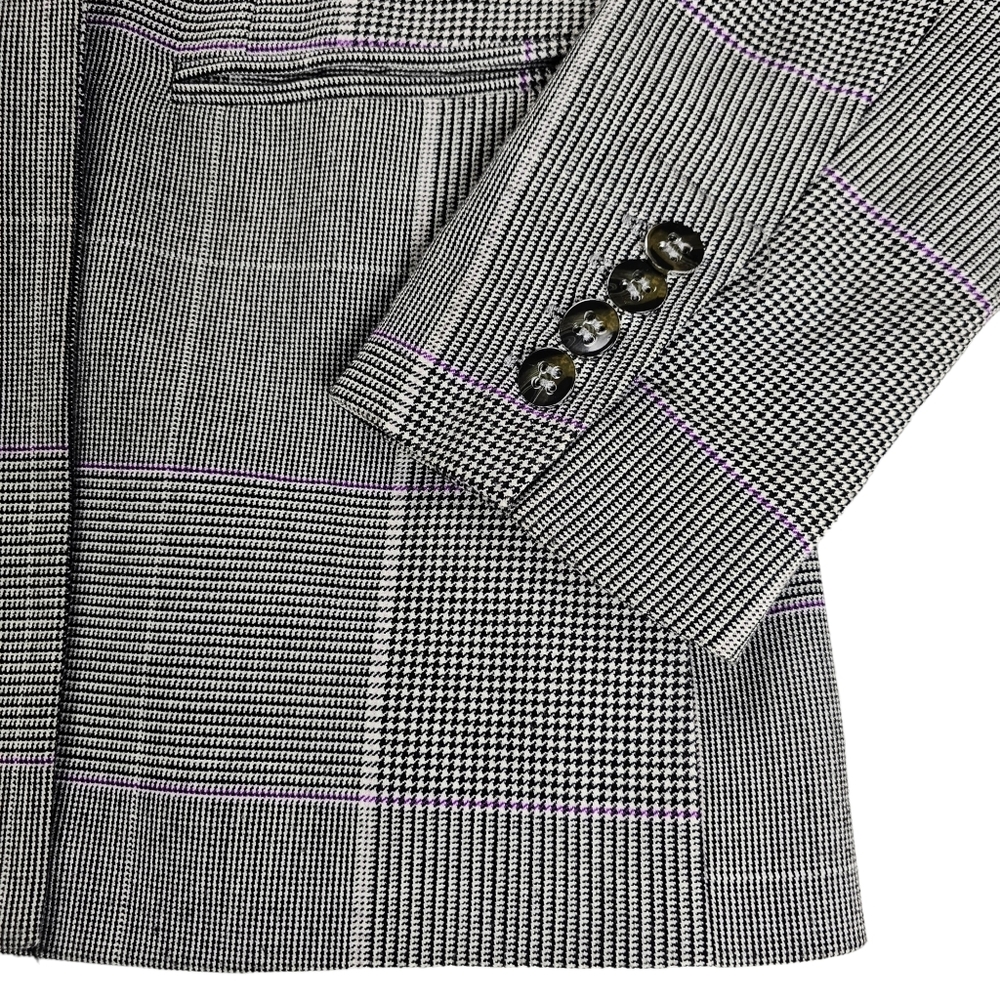 7th Avenue Design New York and Company Plaid Black White Blazer Women's Size 4 - Picture 9 of 16